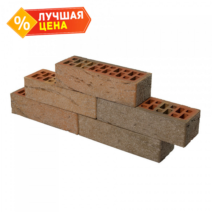 Кирпич BRAER облицовочный БРАЕР кладка кора дуба, М150, 250х85х65 мм
