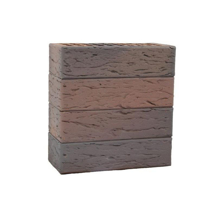 Кирпич облицовочный пустотелый ЛСР светло-коричневый флэш ультра рустик, 250х120х65 мм