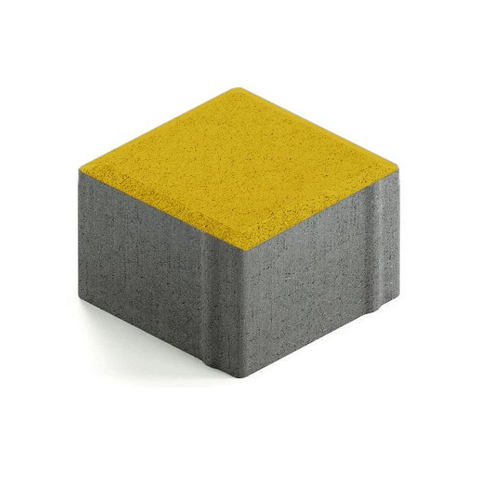 Тротуарная плитка 342 механический завод Квадрат 100х100х80 мм, желтый